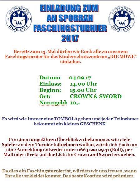 Plakat AS Faschingsturnier 2017